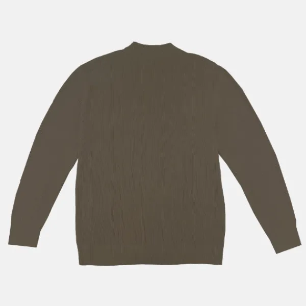 Cardigans L Sweaters-SPAO Men Long Sleeve Cardigan SPLCE38C03 Dark Khaki