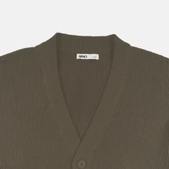 Cardigans L Sweaters-SPAO Men Long Sleeve Cardigan SPLCE38C03 Dark Khaki