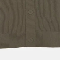 Cardigans L Sweaters-SPAO Men Long Sleeve Cardigan SPLCE38C03 Dark Khaki