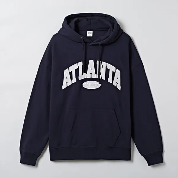 Hoodies L Pullovers-SPAO Men Long Sleeve Graphic Hoodie SPMHE11C41