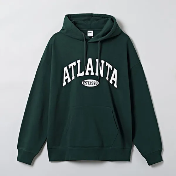 Hoodies L Pullovers-SPAO Men Long Sleeve Graphic Hoodie SPMHE11C41