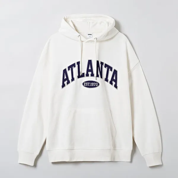 Hoodies L Pullovers-SPAO Men Long Sleeve Graphic Hoodie SPMHE11C41