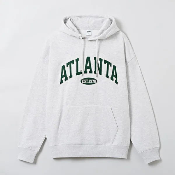 Hoodies L Pullovers-SPAO Men Long Sleeve Graphic Hoodie SPMHE11C41