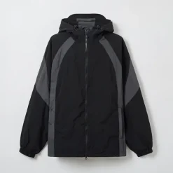 Jackets-SPAO Men Long Sleeve Hood Windbreaker SPJJE49C25 Black