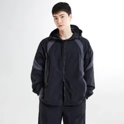Jackets-SPAO Men Long Sleeve Hood Windbreaker SPJJE49C25 Navy