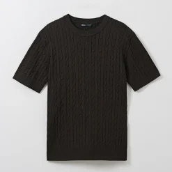 Hoodies L Pullovers-SPAO Men Short Sleeve Pullover SPKWE25C03 Brown