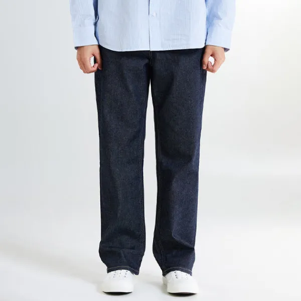 Denim Pants-SPAO Men Straight Jeans SPTJE49C41 Navy
