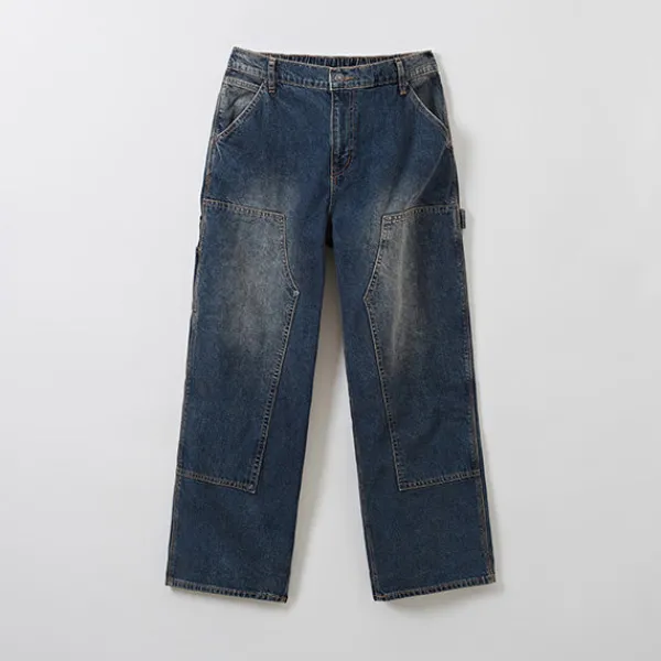 Denim Pants-SPAO Men Wide Jeans SPTJE49C55 Dark Indigo