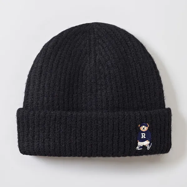 Accessories-SPAO Unisex Woodie Beanie SPACE4TA51 Cream