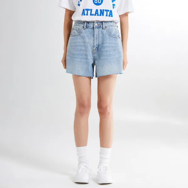 Shorts L Skirts-SPAO Women Denim Shorts SPTNE37G01 Light Indigo