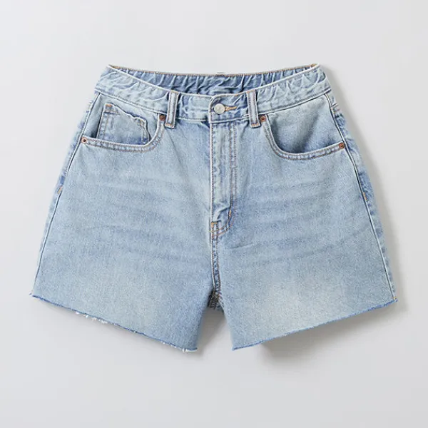 Shorts L Skirts-SPAO Women Denim Shorts SPTNE37G01 Light Indigo