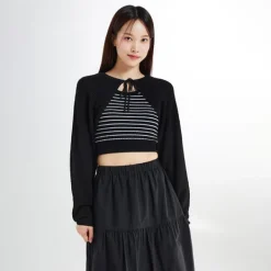 Cardigans L Sweaters-SPAO Women Long Sleeve Bolero Cardigan SPCKE37G02 Black