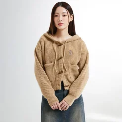 Cardigans L Sweaters-SPAO Women Long Sleeve Hood Cardigan SPCKE49G41 Ivory