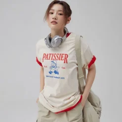 T-Shirt-SPAO Women Short Sleeve Graphic Tee SPRPD37G10