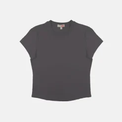 T-Shirt-SPAO Women Short Sleeve Tshirt SPLCE38G01 Dark Grey