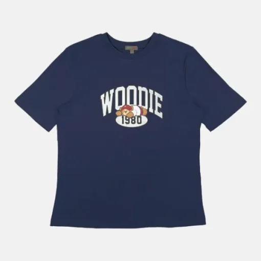 T-Shirt-SPAO Women Short Sleeve Woodie Tee SPLCE25G02 Navy