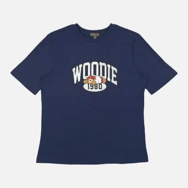 T-Shirt-SPAO Women Short Sleeve Woodie Tee SPLCE25G02 Navy