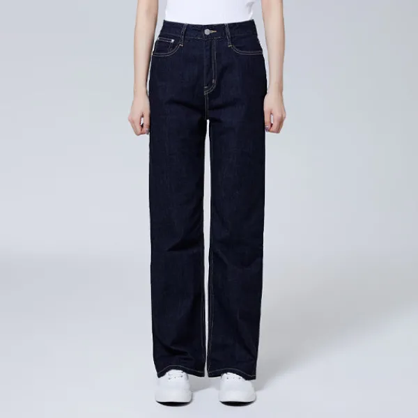 Pants|Denim Pants-SPAO Women Straight Denim SPTJE25G31 Navy