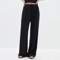 Pants-SPAO Women Wide Tuck Pants SPMTD24G05